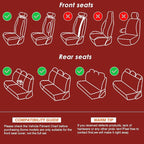 KEYOOG Car Seat Covers Full Set, 2-Seater Waterproof and Breathable Nappa Leather, Fit for Front Seats of Cars, Compatible with Airbags, Car Seat Protector Covers for Most Cars - Pure Black
