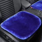 OGLAND Fluffy Genuine Australia Sheepskin Car Seat Cover for Auto Interior Accessories with Soft Fuzzy WoolNatural Fur Non-Slip (Blue, Front)