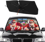 Socira Christmas Car Windshield Sunshade Umbrella Foldable Visor Umbrella Sun Shade Cover Sunshade Front Window Cover Car Accessories Blocks Uv Rays (57" X 30")