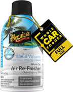 Meguiar's Car Air Refresher Odor Fighting Mist,Island Volcano, Long-Lasting Car Freshener Fights Strong & Unwanted Vehicle Smells Renewing Interiors with a Luxurious & Refreshing Scent, 2 oz Aerosol
