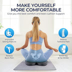 Seat Cushion & Lumbar Support Pillow: Memory Foam Chair Pad Back Cushion for Office Chair Car Seat Wheelchair Travel, Reduce Tailbone Pressure and Improve Comfort, Orthopedic Sciatica Hip Pain Relief