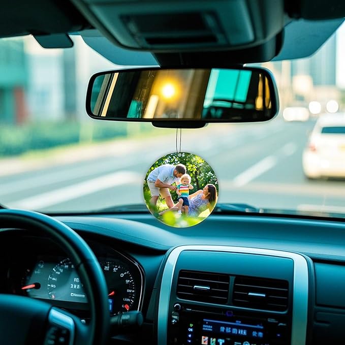 2 PCS Custom Air Fresheners with Picture,Personalized Double Sided Photo Air Freshener for Car with Scents Freshener, Customized Face Air Freshener Car Wardrobe Bathroom Hanging Ornaments