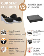 Seat Cushion for Office Chair,Butterfly Memory Foam Seat Cushion for Office,Dask,Car,Wheelchair, Tailbone Pain Relief Cushion for Long Sitting - Back, Sciatica, Coccyx,Hemorrhoids