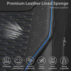 CAR PASS 3D Foam PU Leather Car Seat Covers Front Seats, Blue Faux Leather Front Seat Covers for Car, Universal Fit for SUV Truck Sedan Automotive, Armrest Airbag Compatible,Black and Blue
