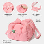 VETRESKA Dog Carrier Dog Car Seat for Small Dogs - Washable Cat Carrier Portable Puppy Bed for Car Seat of Easy Installation Pet Travel Carrier Bed with Storage Pocket & Safety Clip-On Leas