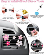 8Pcs PGRODE Car Air Vent Clips with Fragrance Pads, Cute Car Air Fresheners Clip Car Inter Decor Accessories for Women and Girls, Decorations Interior Aesthetic (Bling Heart)