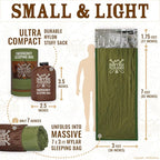 Don’t Die in The Woods - Emergency Sleeping Bag with Hood - Made with Extra Thick Thermal Mylar - 10 Essentials Hiking Camping Blanket, Survival Gear Tactical Car Disaster Bug Out First Aid Kits