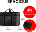 NZ home Insulated Bags for Food Delivery (XL Plus) Grocery Shopping Cooler Bag, Pizza Delivery, Hot & Cold Catering Tote, Reusable, Foldable & Heavy Duty (2 Pack, Orange)
