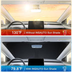 INSAUTO Custom Fit Windshield Sun Shade Accessories for Toyota Camry 2025 2026 (LE/XLE/SE/XSE/Hybrid), Foldable Front Window Sunshade, UV & Heat Reflector, Keeps Interior Cool, Includes Storage Bag