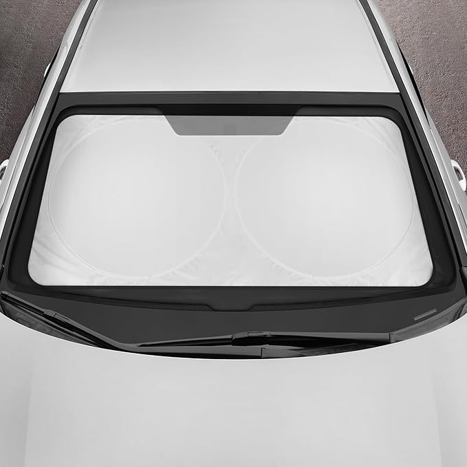Motor Trend Pop-Up Windshield Sun Shade for Car– Foldable, Collapsible Sun Visor with Storage Bag – Small Size (61 x 29 Inches)