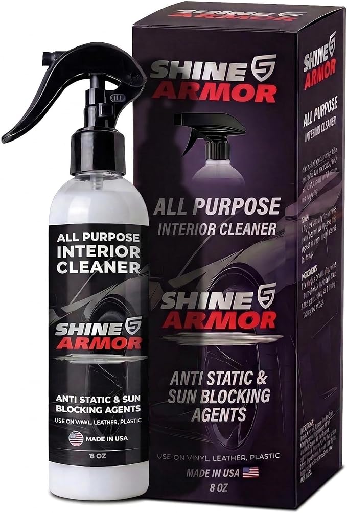 Car Interior Cleaner for Vehicle Detailing, Cleans and Protects Your Dashboard, Seats, Upholstery, Leather, Plastic, Vinyl, and More - 8 Fl Oz
