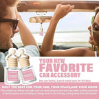 C Classy Car Air Freshener Hanging 2 Pack, Pink Sparkle Champagne Essential Oil Diffuser for Cars, Cute Glass Bottle Car Accessories for Women & Men Gift, Long-Lasting Fragrance, Made in USA