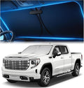 Windshield Sunshade for GMC Sierra 1500 2500 3500 (SLT AT4 Denali) 2019-2026 - No-Light-Pass Technology, Mirror Cut-Out, Blocks 99% UV Rays, Fade-Resistant, Easy-Fold Sierra Windshield Sun Shade