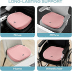 Skechers Seat Cushion Premium Gel & Memory Foam-Office Chair Cushion for Tailbone Pain Relief,Butt Pillow for Office Chair,Car seat Cushion,Long Sitting Office Workers,and Car Drivers,Pink