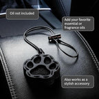 Wood Car Air Freshener — Paw Designed — Handmade Unscented DIY Essential Oil Hanging Diffuser with Felt Insert — Add Your Own Oils — Refillable — Car/Truck/SUV — Cardboard Box