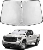 EcoNour Windshield Sunshade Compatible for Chevy Silverado/GMC Sierra 1500 2500 3500 2019-2024 2025 2026, Front Windshield Sun Shade Cover, UV Heat Protector, Car Sun Visor Interior Heat Protection