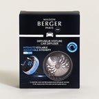 MAISON BERGER - Adjustable Refillable Car Air Freshener Vent Clip Diffuser Set - 1.75" Diameter x 1.25" Depth - Made in France (On/Off Flower - Gun Metal)
