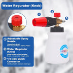 DUSICHIN Short Pressure Washer Gun Swivel Joint 4000 PSI Foam Cannon Lance,7 Pressure Washer Nozzle Tips Car Wash Foam Gun 7 Tip Slots 3/8'' Swivel Quick Connector,M22-14mm M22-15mm Fitting DUS2912