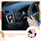 Unicorn Car Accessories,2pcs Pink Uniron Air Vent Clips Car Air Freshener With Vanilla Scent Tablet,Girly Vent Clips Car Decor for Women Teens,Refillable Diffuser