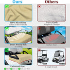 Golf Cart Seat Covers, Breathable Golf Cart Seat Towel Blanket, Keeps Seats Dry & Comfortable in All Weather, Universal 51"x30" for EZGO, Yamaha, Club Car and More 2/4-seats Cart, Khaki