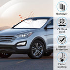 Windshield Sun Shade Custom Fit for 2013-2018 Hyundai Santa Fe Accessories Foldable Sunshade Sun Blocker Protect Car from Sun Rays & Heat Damage Keep Car Cooler