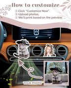 Personalized Car Air Freshener Vent Clip, Custom Acrylic Photo Decorations, Easy to Install, Meaningful Gifts for Car Enthusiasts (Acrylic A, Head)