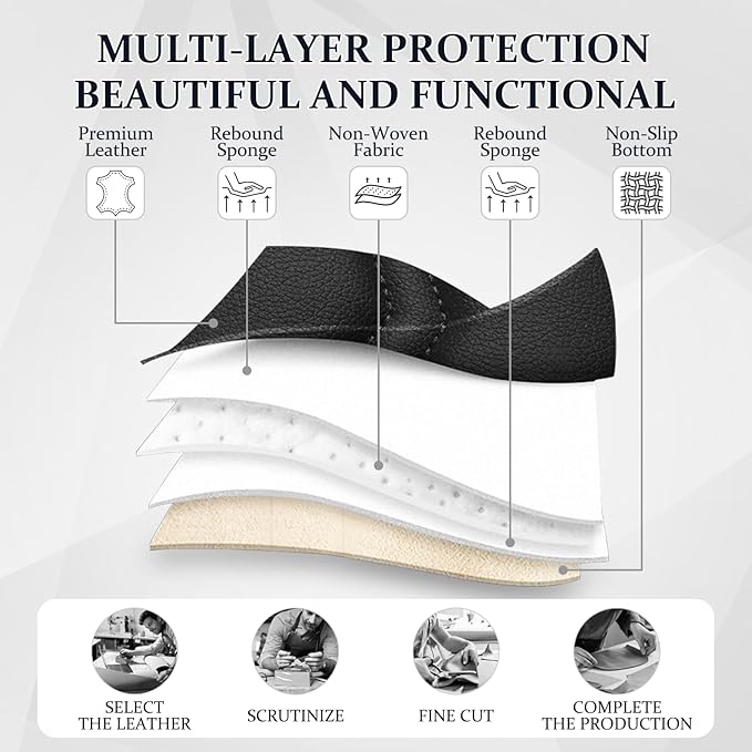 Car Seat Cover 6 Seats for Ford Explorer 2000-2026, Waterproof Durable Compatible Airbag, Premium Leather Seat Protector(6 Seats Luxury,Black)