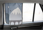 Magnetic Car Sun Shade Curtain for Side Window – Sun Blocker and UV Protector for Baby, Kids, and Pets – Universal Fit with Built-in Magnets for Steel-Framed Door (Bebe Train)