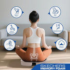 Skechers Seat Cushion, Ergonomic Memory Foam Cushion for Long Sitting Hours on Office & Home Chair, Car Seat Cushion for Sciatica, Coccyx Cushion,Beige