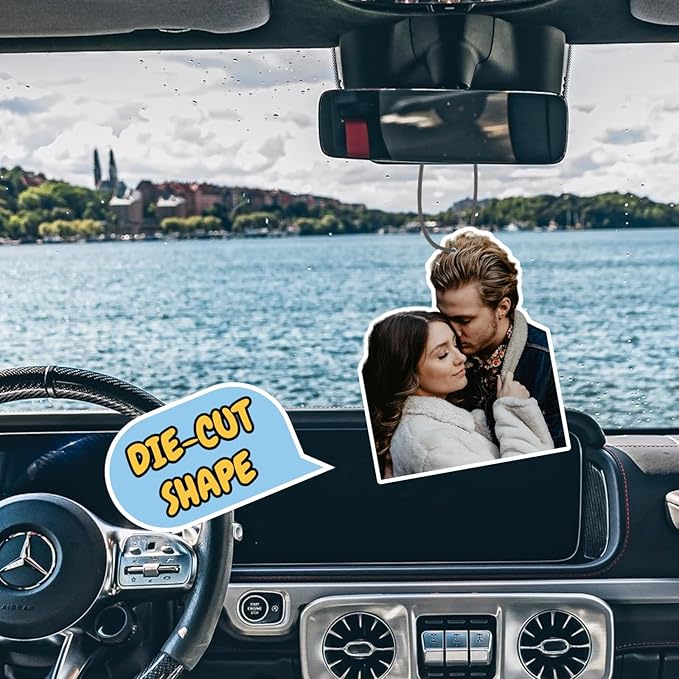 6pcs Custom Car Air Freshener with Picture Photo Logo - Double Sided Print - Personalized Gifts for Valentine's Day Birthday Anniversary
