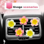 6Pcs Multicolor Pentapetal Flower Car Air Fresheners Vent Clips, Flower Air Vent Clips Pink Beach Flower Air Vent Clips, Air Conditioning Outlet Clip Car Accessories for Women