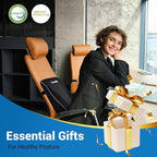 Lumbar Support Pillow for Office Chair Car, Gaming Chair Lower Back Pain Relief Memory Foam Cushion with Greeting Card,3D Mesh Cover Ergonomic Back Rest, Birthday Gift for Dad,Stocking Stuffers