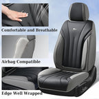 Coverado Front Seat Covers, 2 Pack Waterproof Seat Cover for Cars, Driver Seat Covers, Waterproof Car Seat Protector, Leather Car Seat Cushions Universal Fit for Most Sedan, SUV, Trucks(Gray&Black)