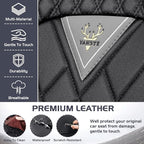 Truck Seat Covers for Chevy Silverado 2500 2007-2026, Waterproof Premium Leather Full Coverage Car Seat Cover, Muscle Sport Style Auto Interior Seat Cover Sets (Full Set/Gray Black)