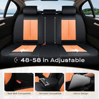 Coverado Seat Covers, Car Seat Covers Full Set, Leather Seat Covers for Cars, Car Seat Protector, Black Car Seat Covers Front Seats and Back Seats Universal Fit for Most Cars Orange