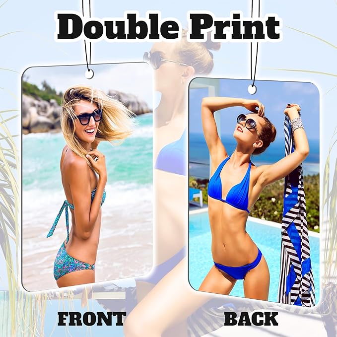 Custom Air Fresheners with Picture - Personalized Double Sided Photo Text Air Freshener for Car Wardrobe Bathroom Hanging Ornaments (Rectangle-1PCS)