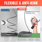 YAMATIC Upgraded Flexible Pressure Washer Hose 100FT 1/4", 3200 PSI Non-Kink Replacement with M22-14mm & 3/8" Quick Connect Adapters, Extension for Gas Power Washer Troy-Bilt Ryobi Honda Craftsman