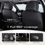 Coverado Car Seat Cover, Cover for Cars Front Seat, Premium Leather, Universal Fit Waterproof Seat Protectors, Car Seat Cushion Non-Slip for Most Cars-BlackGray