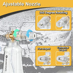 Foam Cannon with Short Pressure Washer Gun, Dual Connector Accessories, Snow Soap Attachment for Car Wash, 5 Nozzles Tips with Holder, 1/4” Quick Connect, Additional 1.1 mm Orifice Nozzle