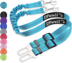 IBWell Dog Seat Belt for Car with Elastic Bungee Leash, Car Leash Car Seat Belt for Dogs (Light Blue, 2PCS-27.6")
