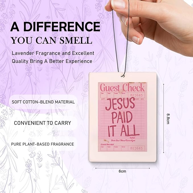 Pink Cute Car Accessories for Women,Christian Decor Air Freshener for Car, Funky Coquette Bow Bible Verse Decor Air Freshener Hanging 3 Pcs for Cars Closet Drawer Books Bathroom