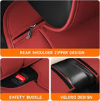 Front Car Seat Covers, Leather Car Seat Covers, Fit for Most Cars SUV and Most Sedan Red