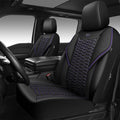 CAR PASS 3D Foam Mesh Leather Car Seat Covers Front Seats,Breathable Mesh Front Seat Covers for Women,Universal Fit for Cars SUV Truck Sedan Van Automotive,Armrest Airbag Compatible,Black and Purple