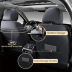 FLORICH Front Car Seat Covers, Luxury Waterproof Faux Leather Seat Covers Cushion, Black Car Seat Cover Protectors Universal Fit for Most 5 Seats Vehicles - Black