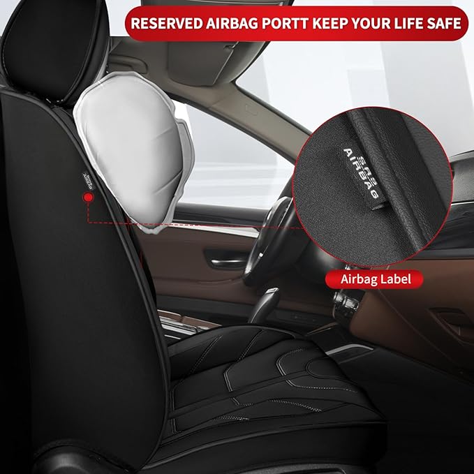 TTX LIGHTING Car Seat Covers fit for Toyota Venza 2009-2020 Full Set: Premium Leather Automotive Seat Cover with Airbag Compatible Waterproof (5 Seats, Black)