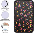 Dreaweet Tie Dye Dog Paw Center Console Cover for SUV Cute Car Accessories for Women Car Armrest Cover Cushion Soft Comfy Car Arm Rest Cover Pad Universal for Most Vehicles