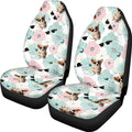 Funny Dog Flowers Car Seat Covers for Womens Mens Universal Auto Front Seats Protector Fits for Car,SUV,Van, Truck