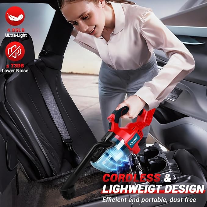 Cordless Vacuum Cleaner Compatible with Milwaukee 18V Battery, 5 in 1 Handheld Electric Vacuum with 400W Powerful Motor, 46 CFM Portable Hand Vacuum for Home Pet Hair, Car (NO Battery)