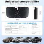 [Upgraded] DooGooCoo Windshield Sun Shade Umbrella - Large, Car Sunshade for Front Windshield [UV Block & Heat Shield], Keep Car Cooler & Protect Interior Sun Shade for car Windshield (61"x35")