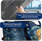 Genany Golden Retriever Art Windshield Sun Shade for Car SUV Truck (55x30 Inches), Sun Shade Windshield, Shades for Windows, Protector Blocks UV, Car Decor